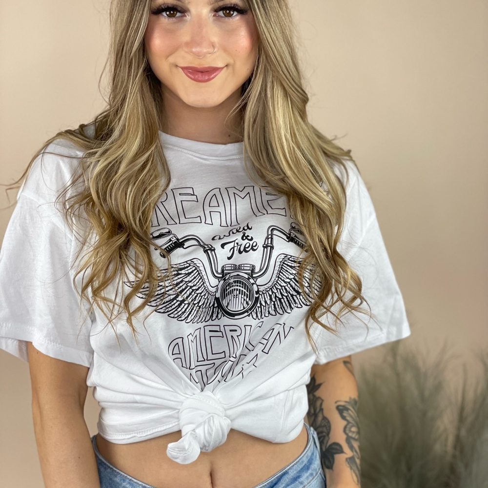 Tres Bien White Graphic Tee